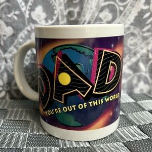 Vintage 90’s Dad Coffee Tea Mug- Colorful Earth & Space Design- Y2K Father’s Day